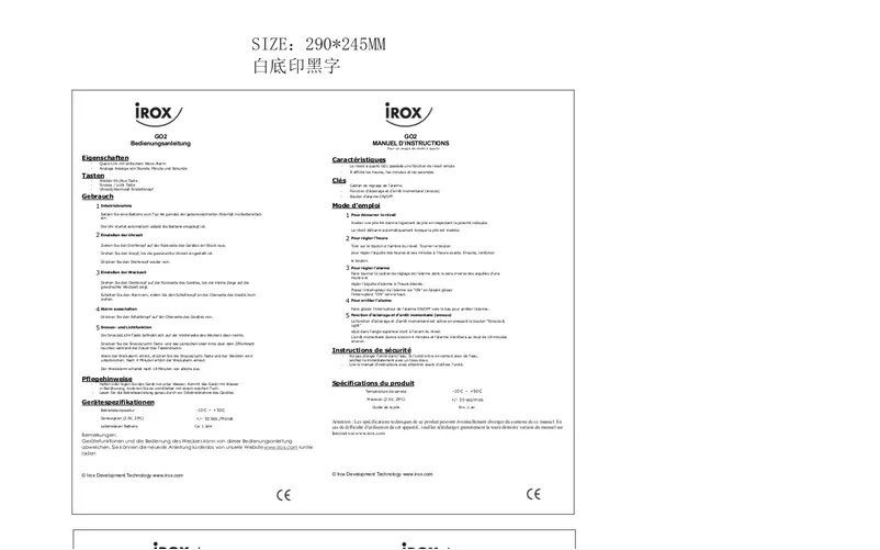 Página nº 1 - Manual de usuario Irox GO2