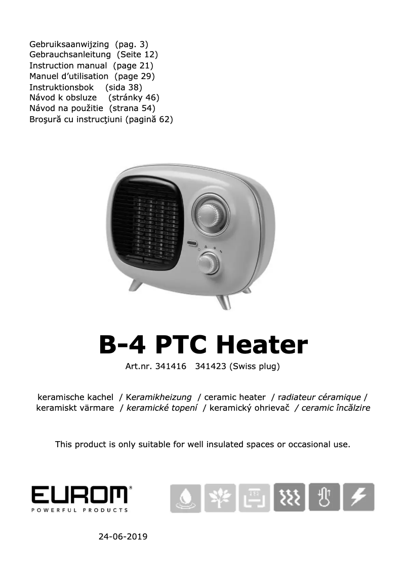 Imagen de la primera página del manual del dispositivo B-4 PTC Heater