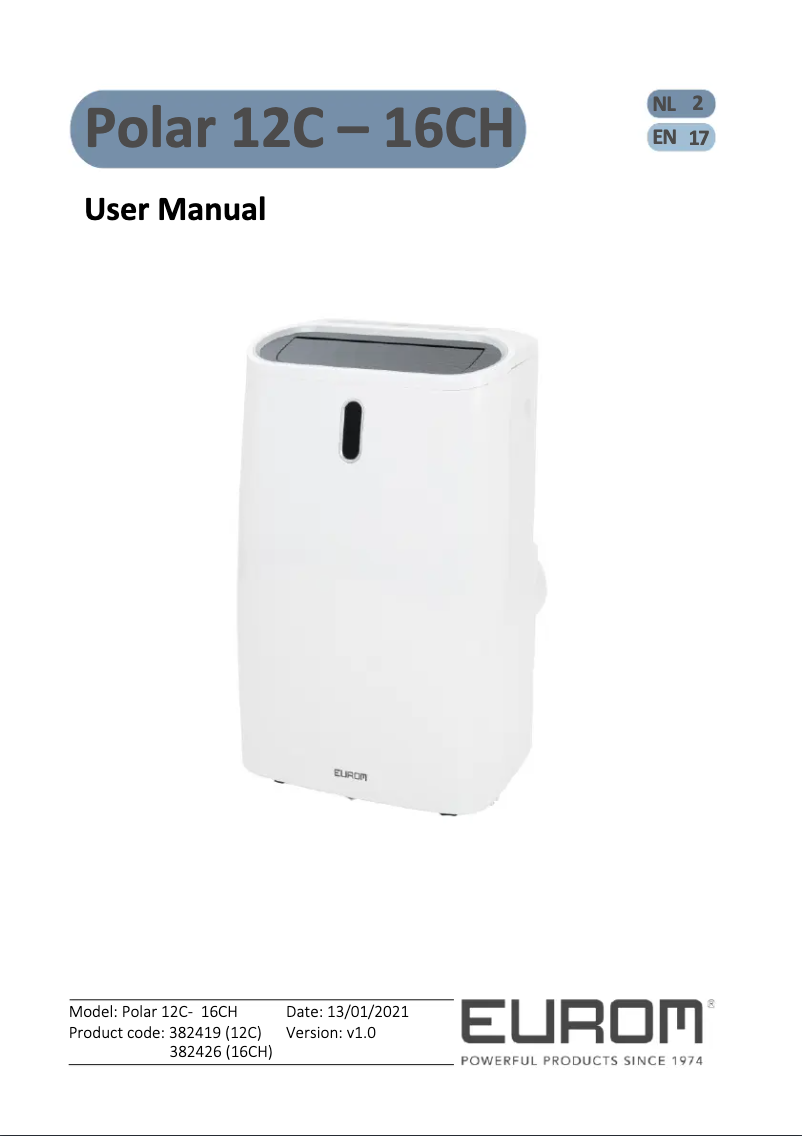 Página nº 1 - Manual de usuario Eurom Polar 16CH