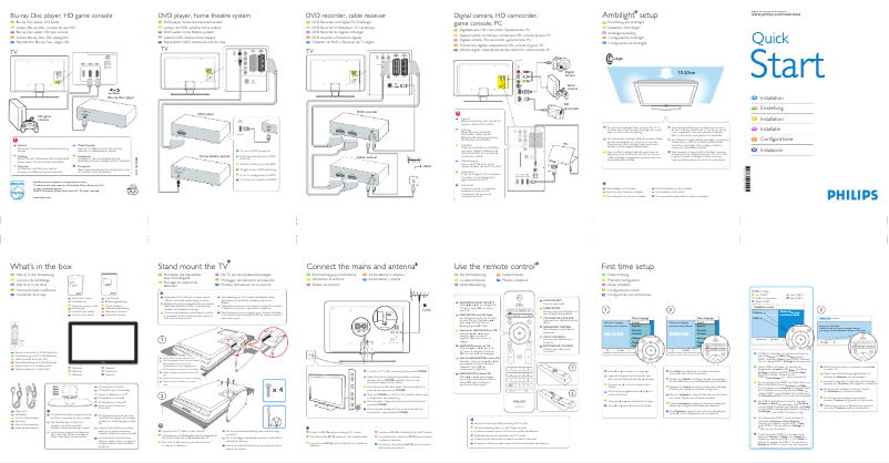 Página 1 del manual Guía de inicio rápido Philips 32PFL7803S