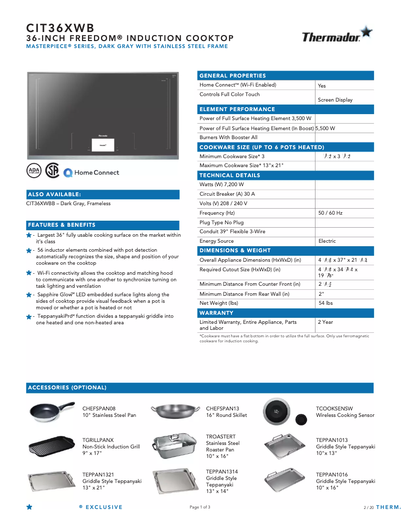 Imagen de la primera página del manual del dispositivo CIT36XWB