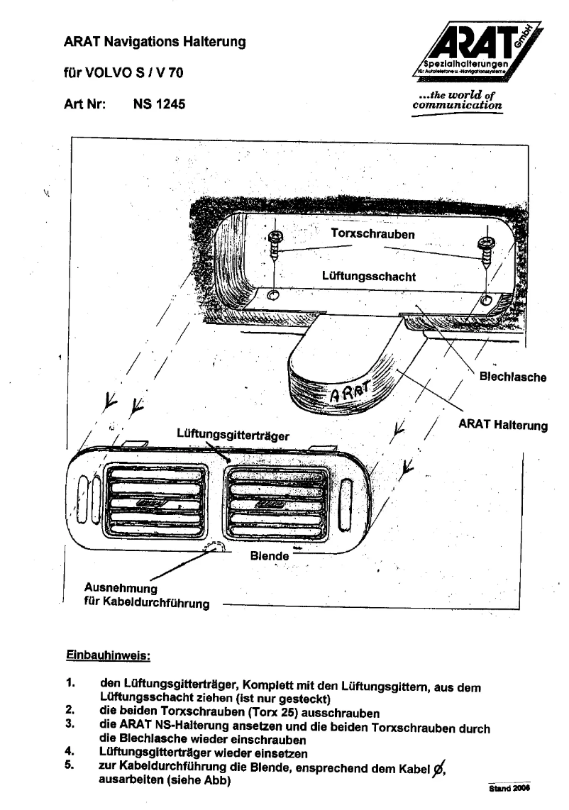 Página 1 del manual Manual de usuario Arat NS1245