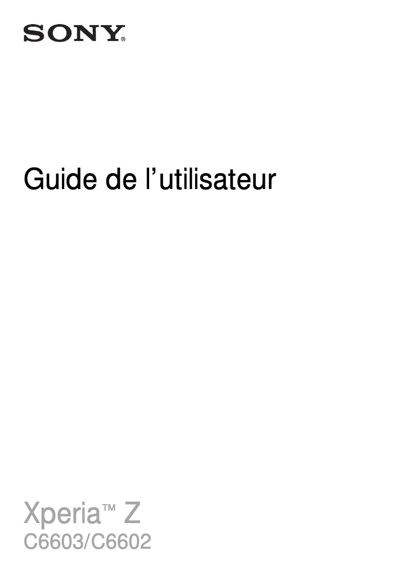 Imagen de la primera página del manual del dispositivo C6603 Xperia Z