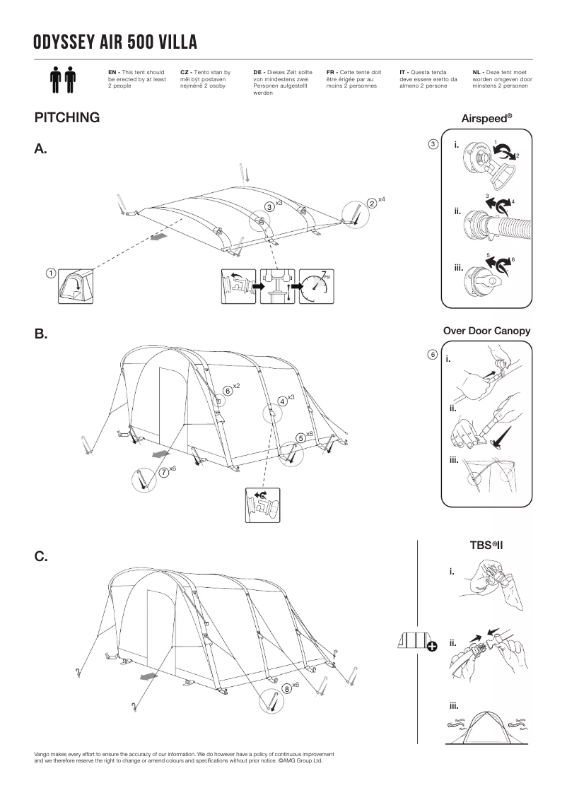 Imagen de la primera página del manual del dispositivo Odyssey Air 500 Villa