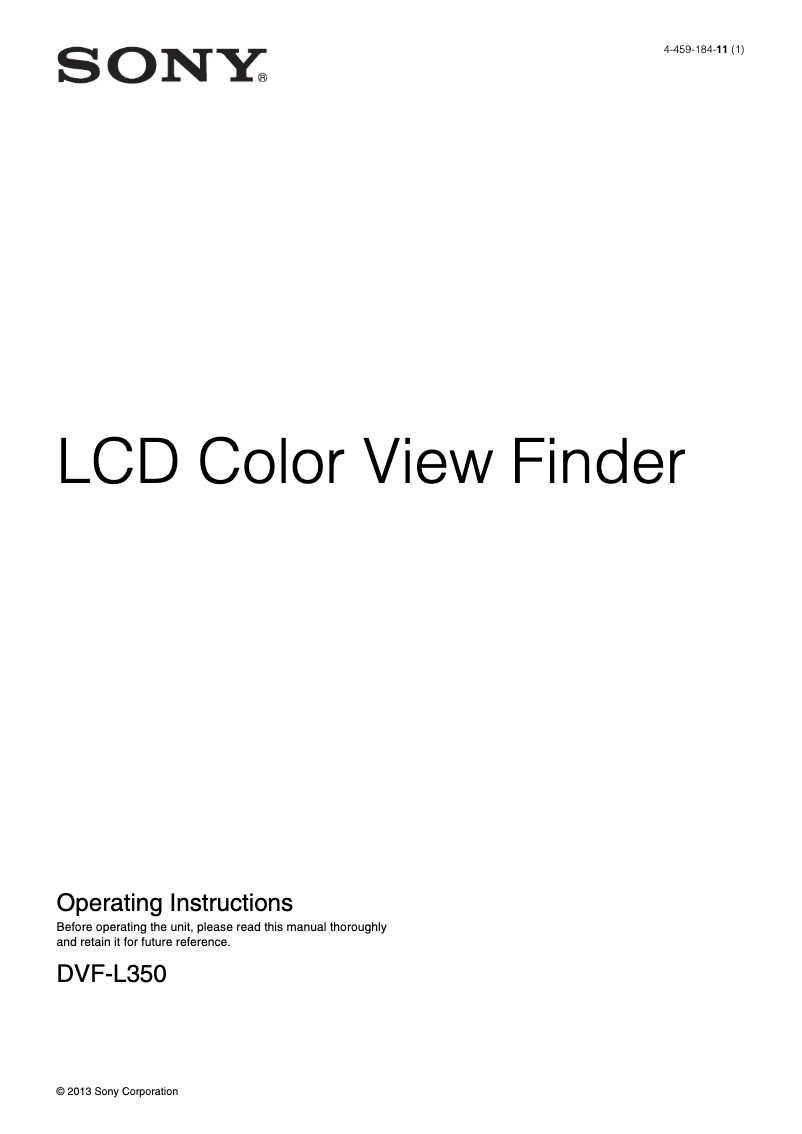 Imagen de la primera página del manual del dispositivo DVF-L350