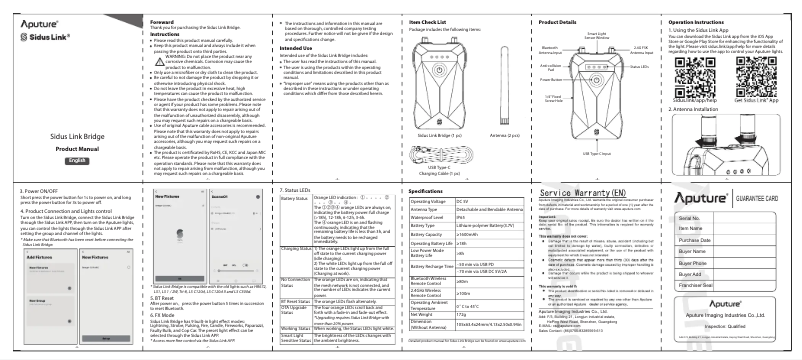 Imagen de la primera página del manual del dispositivo Sidus Link