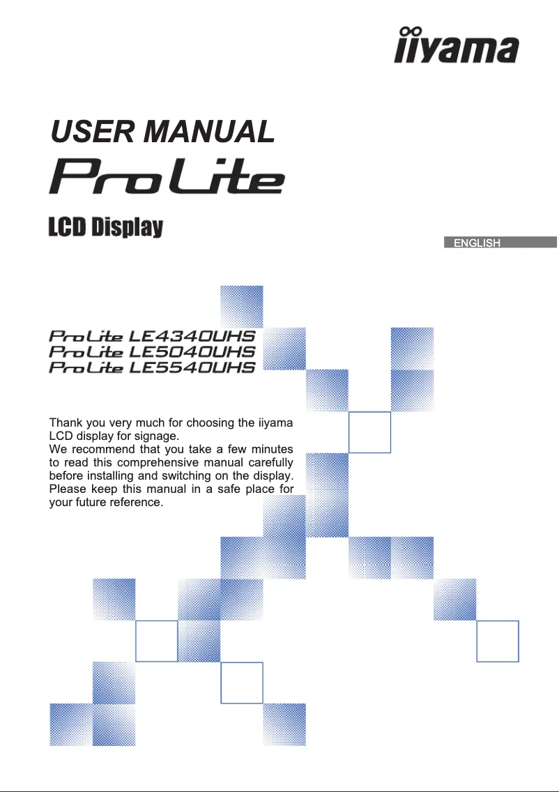 Página nº 1 - Manual de usuario Iiyama ProLite LE4340UHS