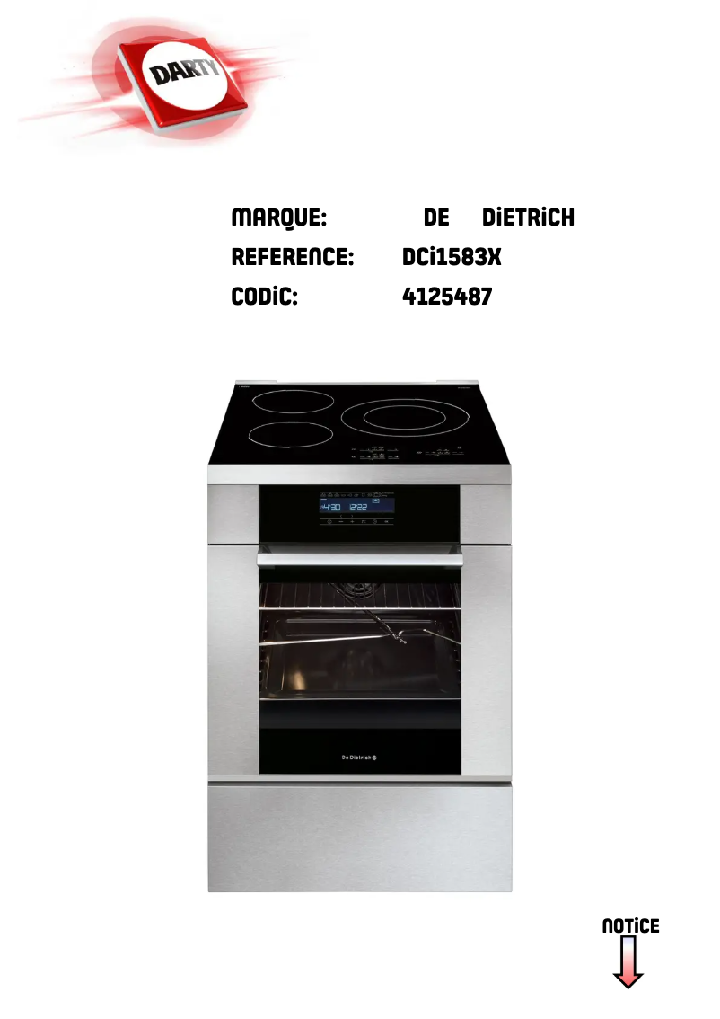 Página 1 del manual Manual de usuario De Dietrich DCI1583X