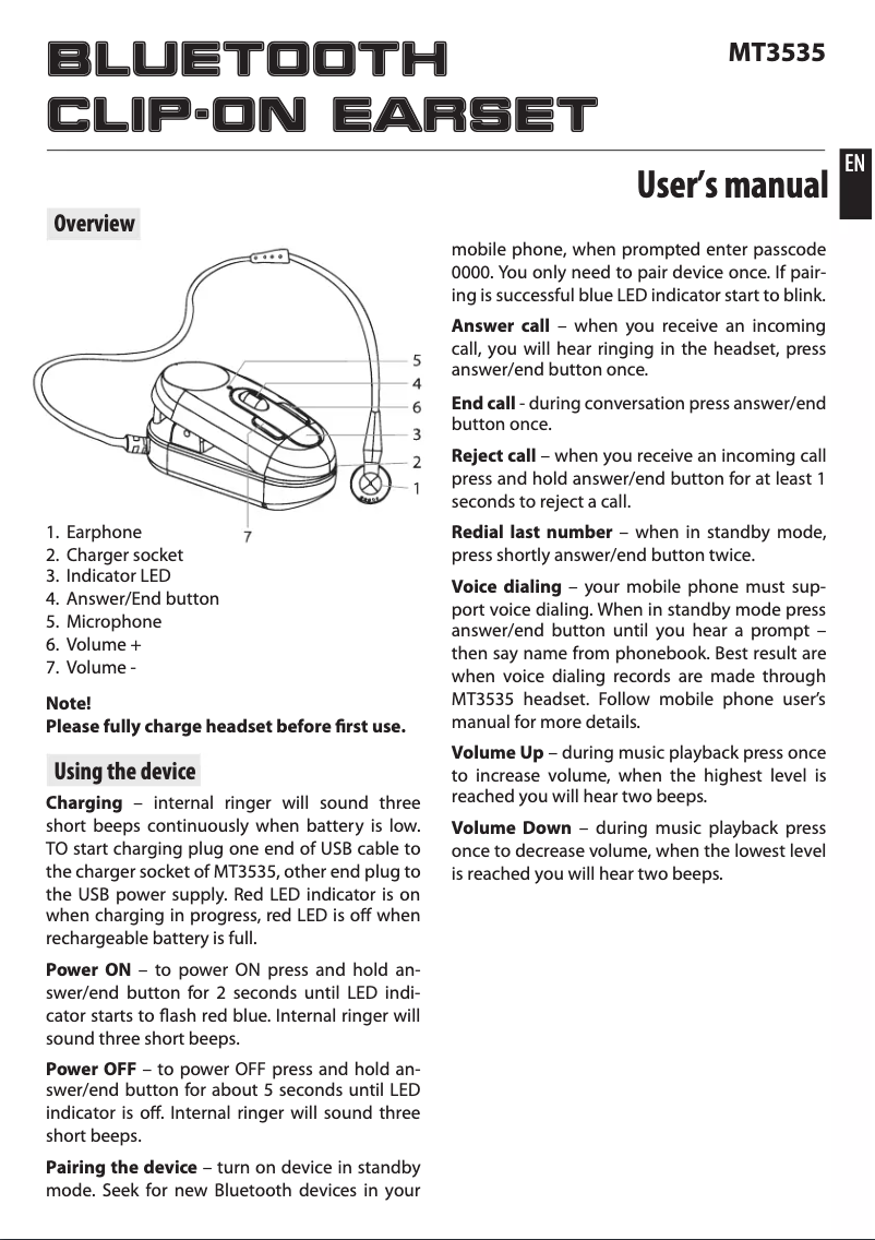 Página 1 del manual Manual de usuario Media-Tech MT3535