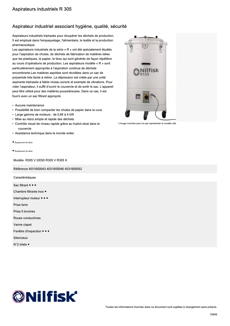 Imagen de la primera página del manual del dispositivo R305