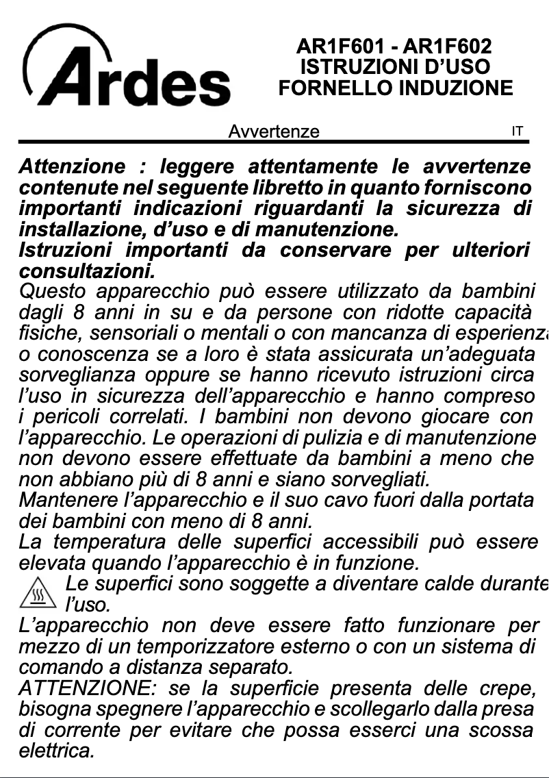 Página nº 1 - Manual de usuario Ardes AR1F602