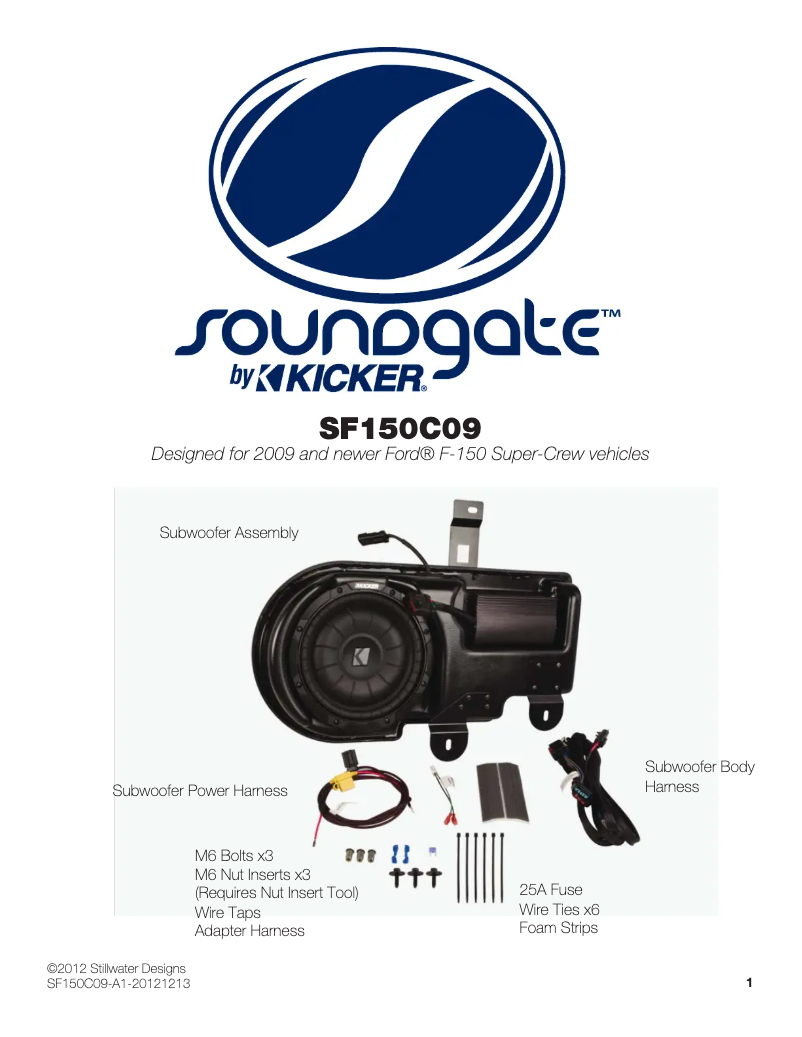 Página 1 del manual Manual de usuario Kicker SubStage SF150C09