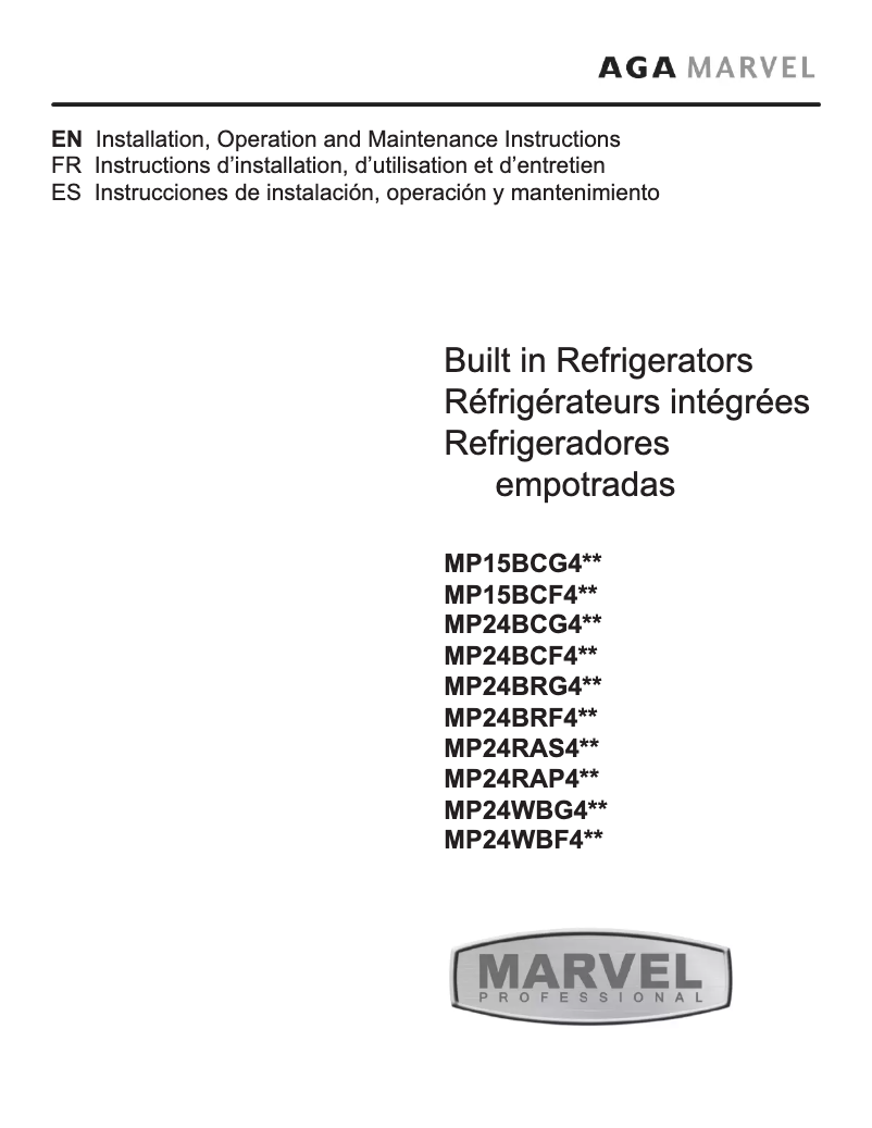 Página 1 del manual Manual de usuario Marvel MP24BRG4RS