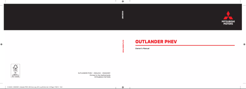 Página 1 del manual Manual de usuario Mitsubishi Outlander PHEV (2020)