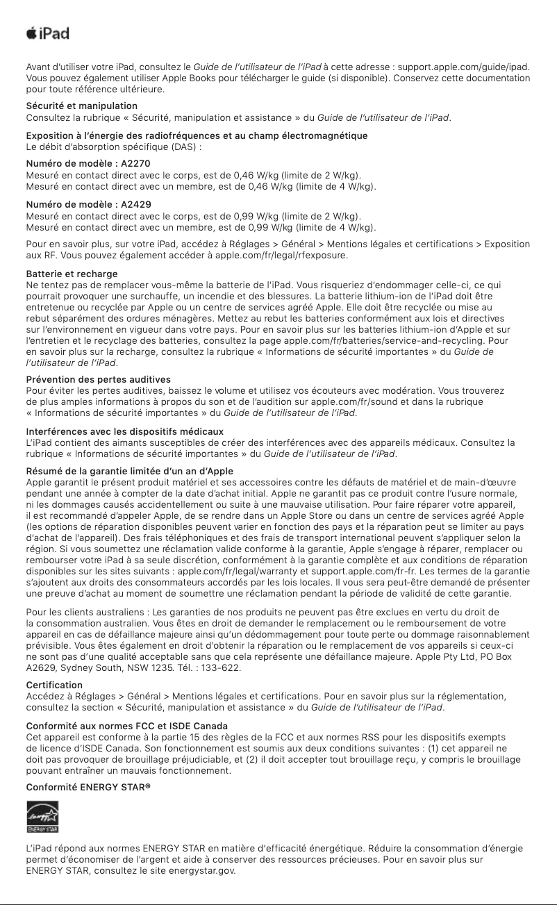 Página 1 del manual Manual de usuario Apple iPad Pro M1 (2022)