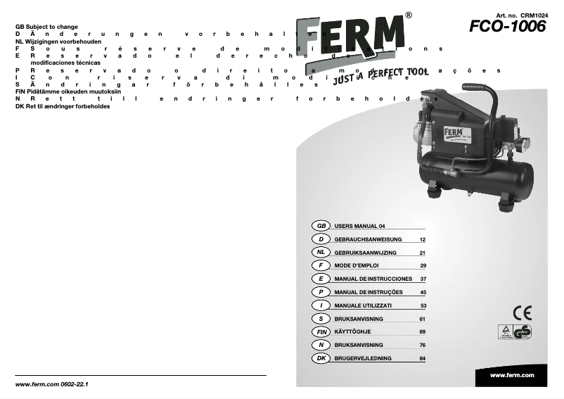 Imagen de la primera página del manual del dispositivo CRM1024 FCO-1006