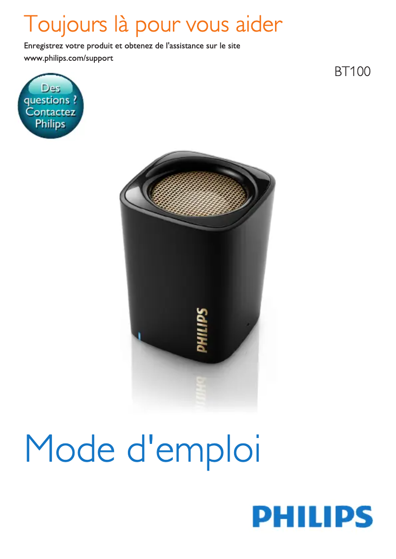 Imagen de la primera página del manual del dispositivo BT100P