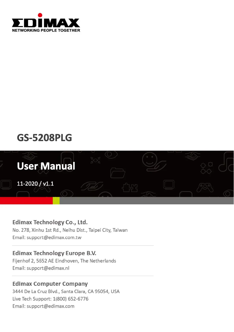 Imagen de la primera página del manual del dispositivo GS-5208PLG