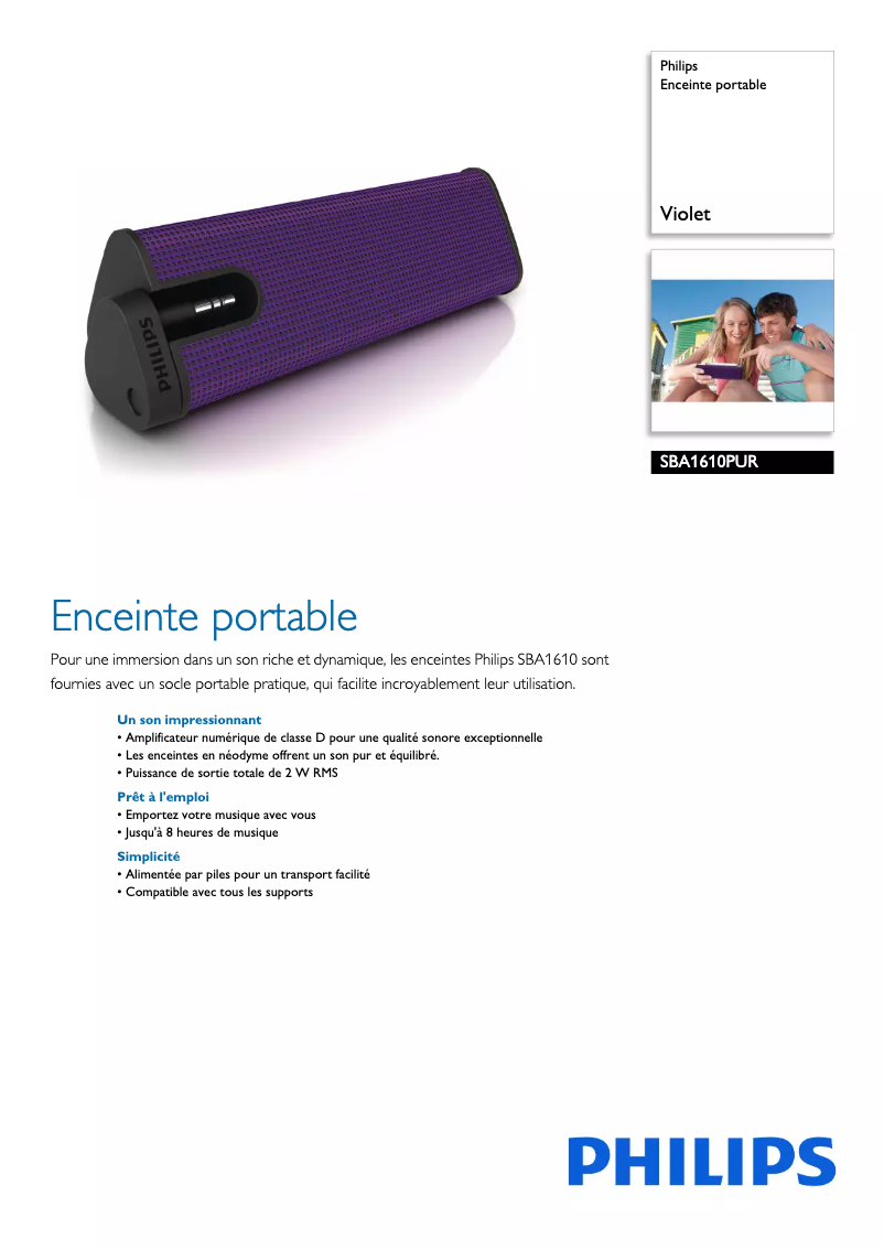 Imagen de la primera página del manual del dispositivo SBA1610PUR