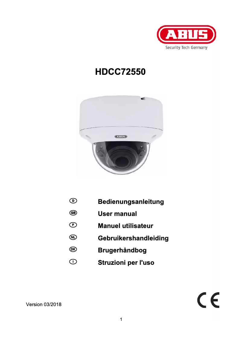 Imagen de la primera página del manual del dispositivo HDCC72550