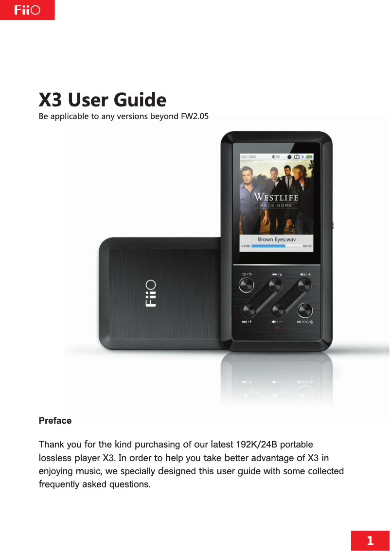 Página 1 del manual Manual de usuario FiiO X3