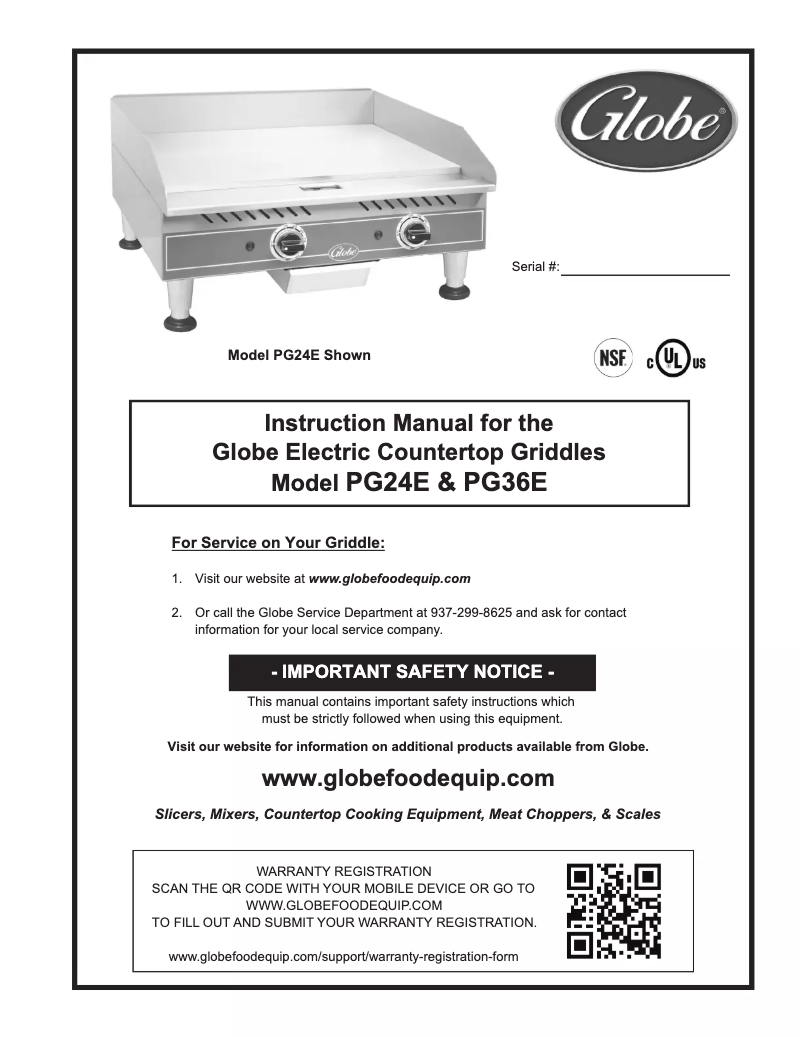 Página nº 1 - Manual de usuario Globe PG36E