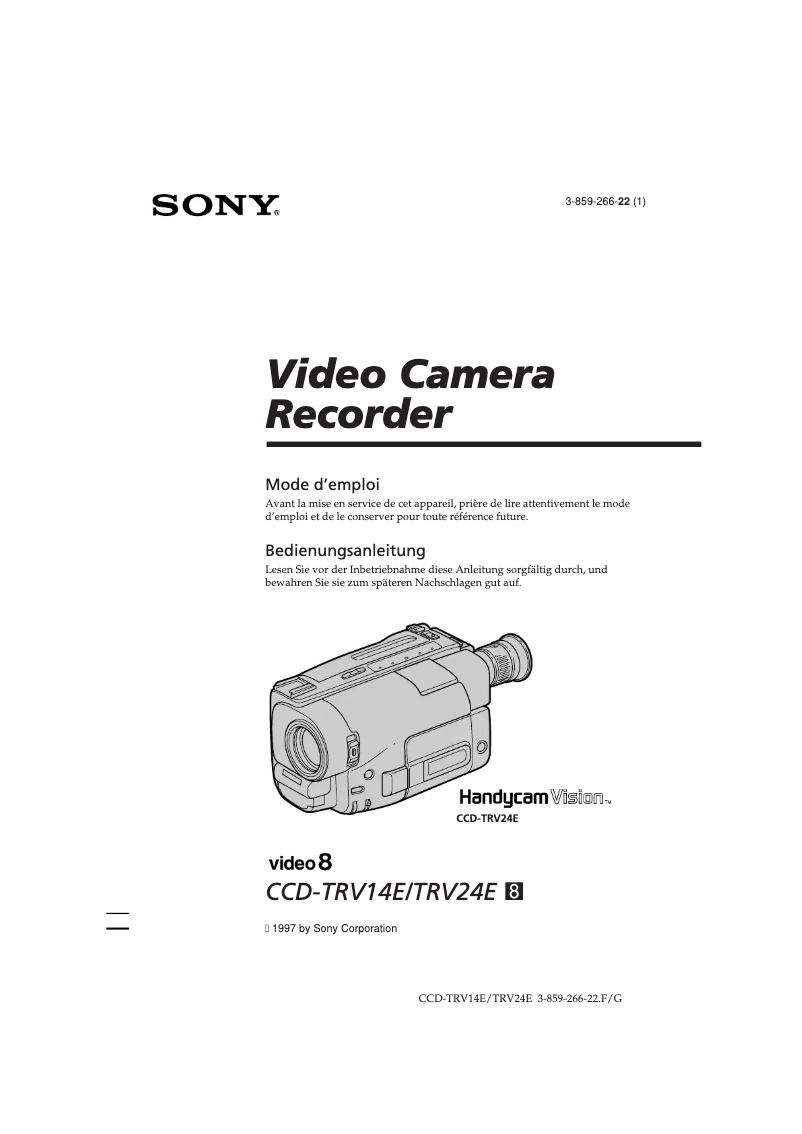 Imagen de la primera página del manual del dispositivo CCD-TRV14E