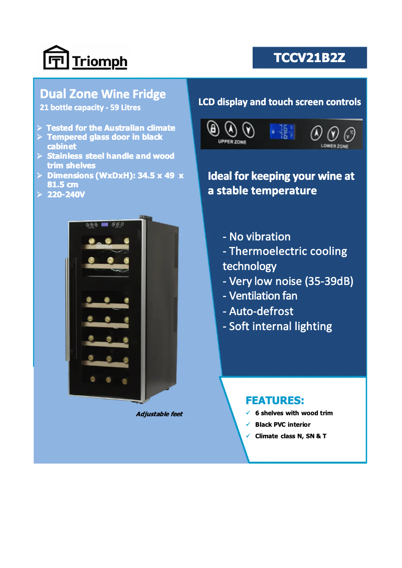 Imagen de la primera página del manual del dispositivo TCCV21B2Z