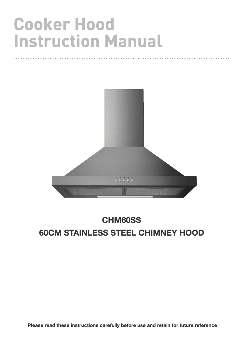 Imagen de la primera página del manual del dispositivo CHM60SS