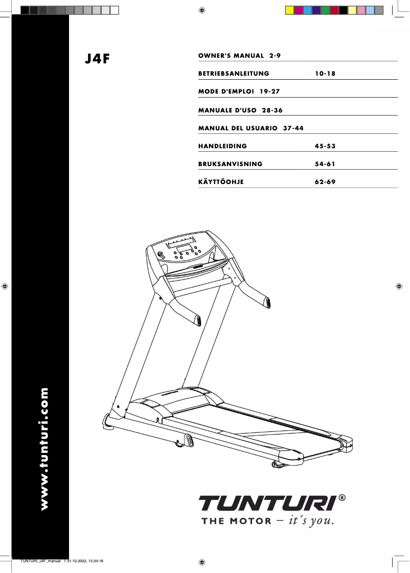 Página 1 del manual Manual de usuario Tunturi J4F