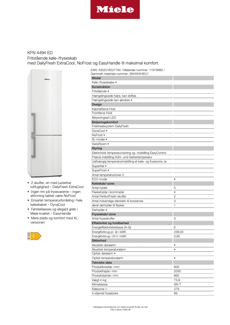 Página 1 del manual Manual de usuario Miele KFN 4494 ED