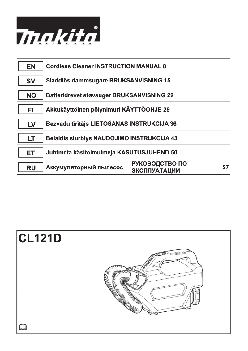 Página 1 del manual Manual de usuario Makita CL106FD