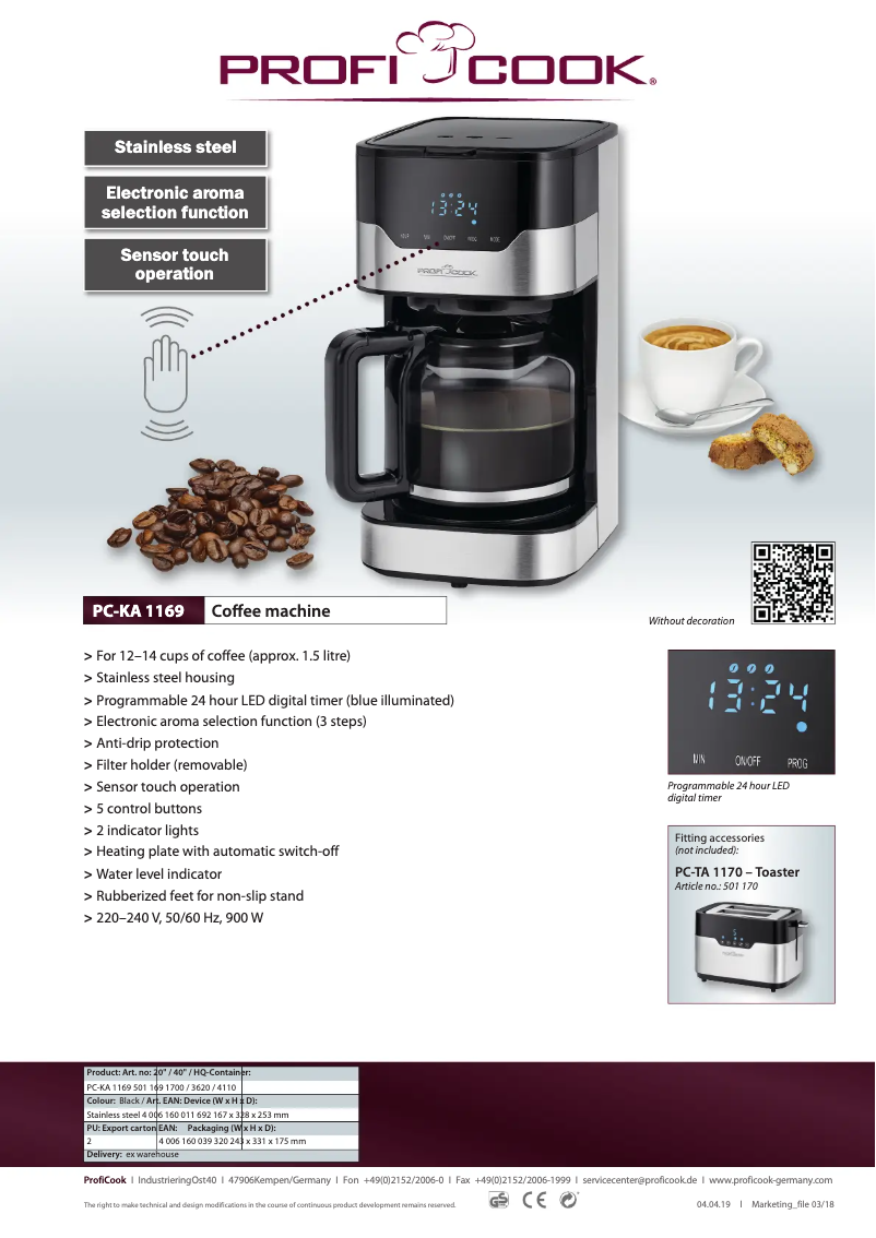 Imagen de la primera página del manual del dispositivo PC-KA 1169