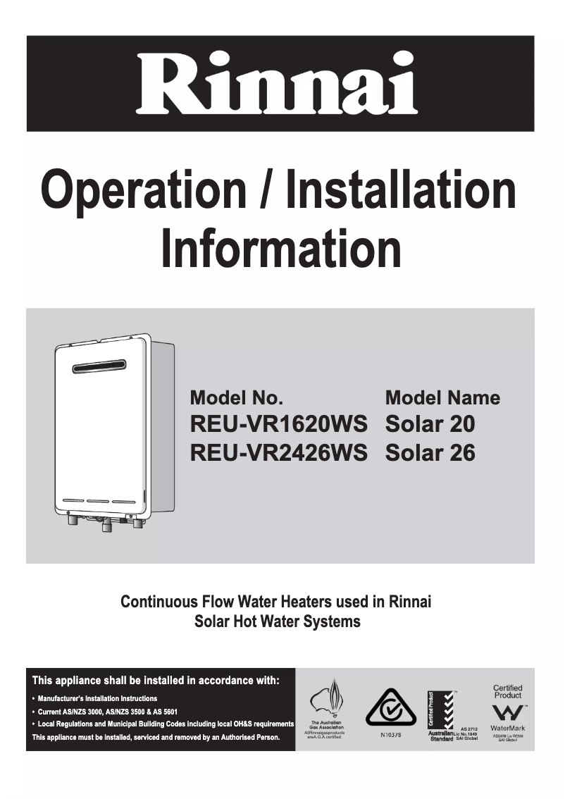 Imagen de la primera página del manual del dispositivo Solar 26
