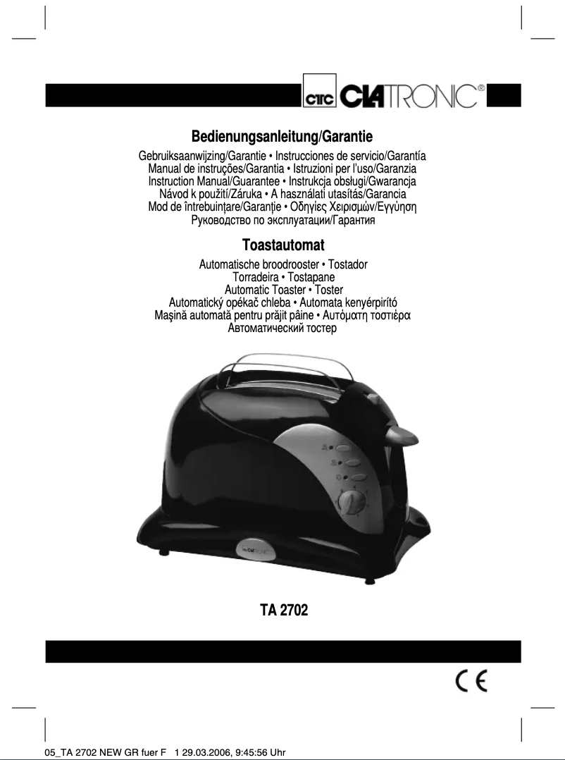 Imagen de la primera página del manual del dispositivo TA 2702