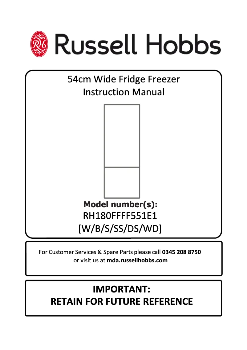 Imagen de la primera página del manual del dispositivo RH180FFFF551E1WWD