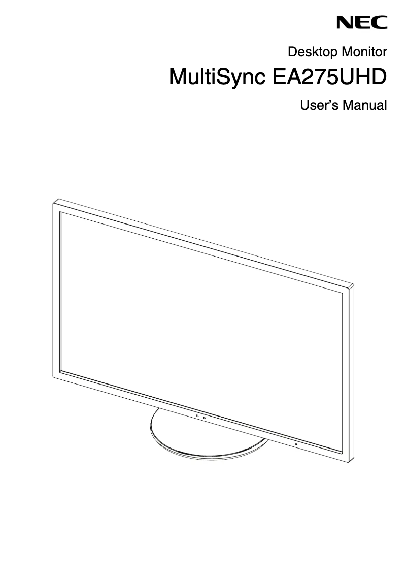 Imagen de la primera página del manual del dispositivo MultiSync EA275UHD