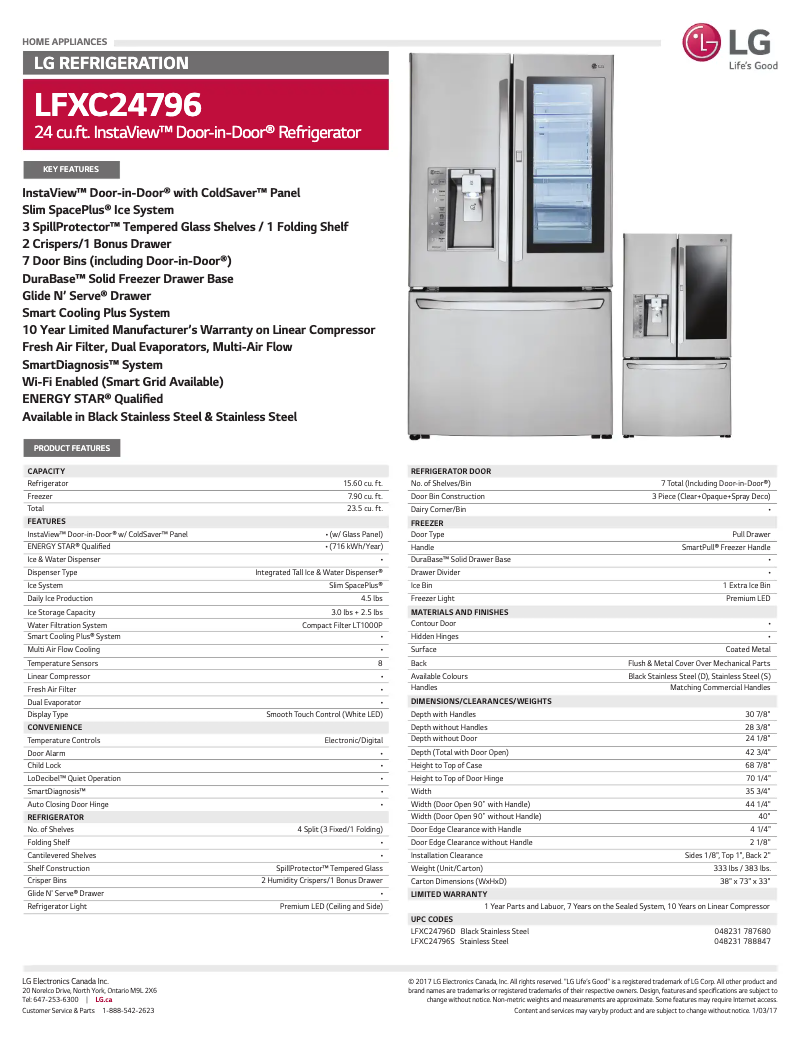 Imagen de la primera página del manual del dispositivo LFXC24796S