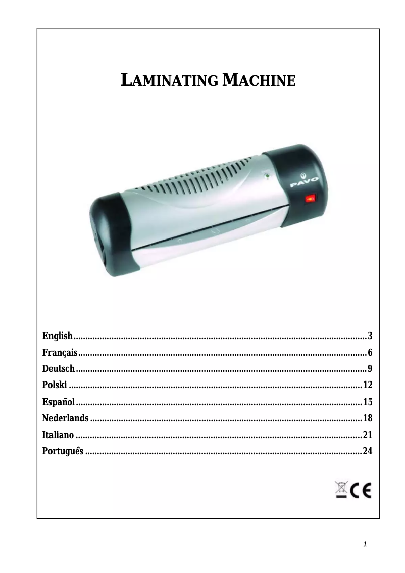 Imagen de la primera página del manual del dispositivo Ecomaster