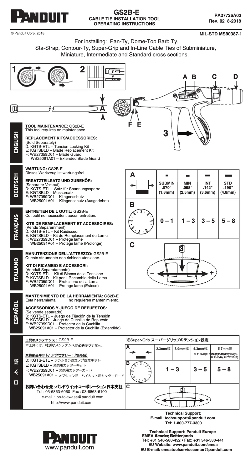 Imagen de la primera página del manual del dispositivo GS2B-E