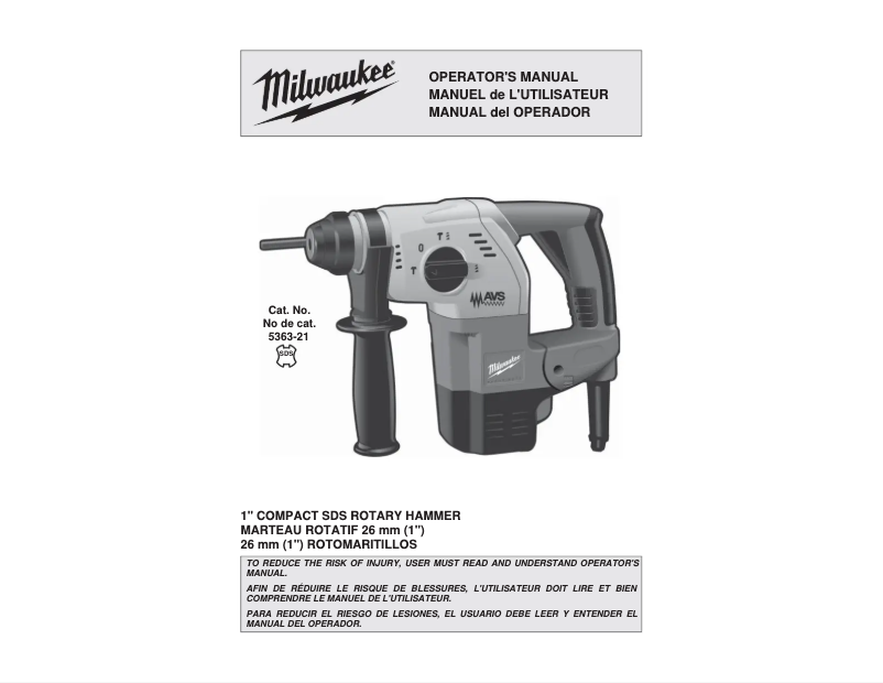 Página 1 del manual Manual de usuario Milwaukee 5363-21