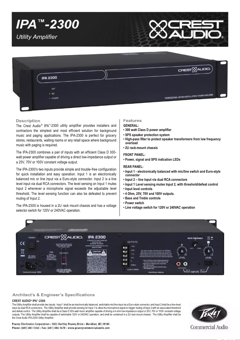 Imagen de la primera página del manual del dispositivo IPA 2300