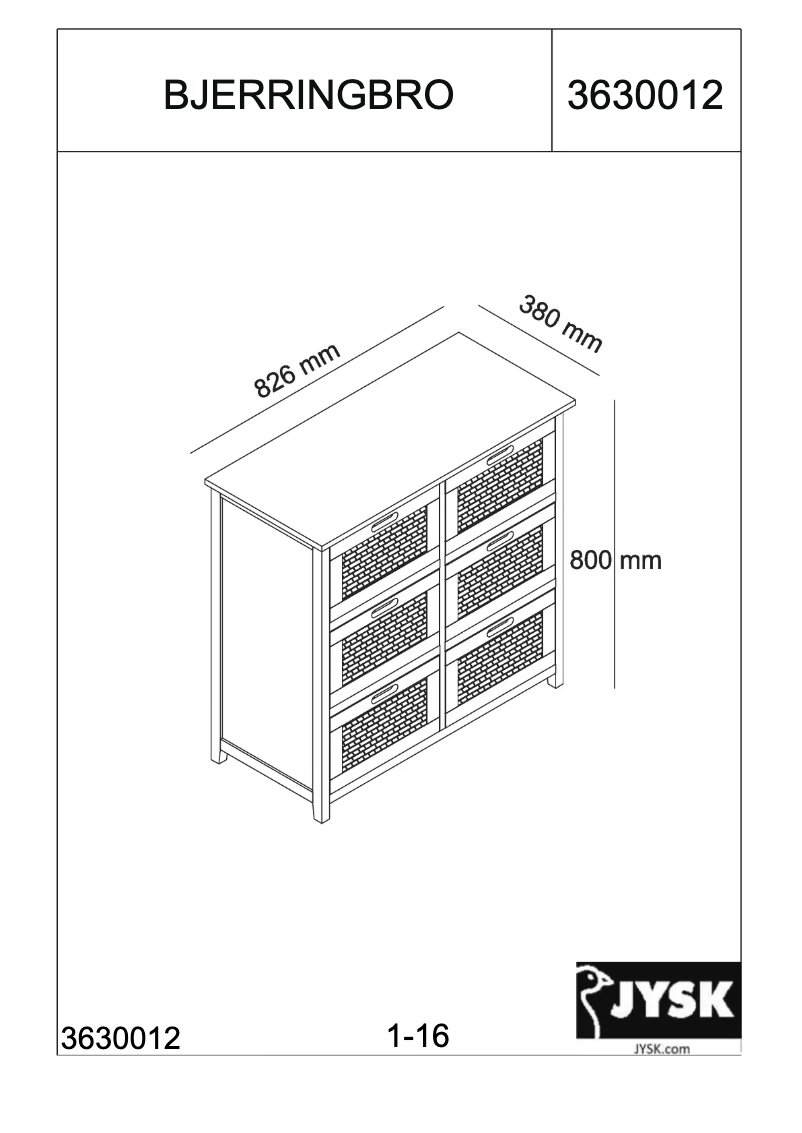 Página 1 del manual Manual de usuario JYSK Bjerringbro (83x80x38)
