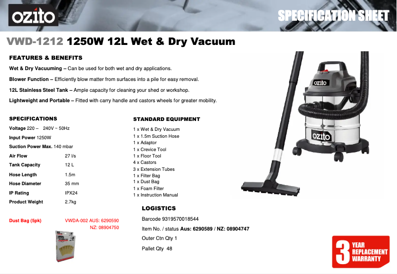 Imagen de la primera página del manual del dispositivo VWD-1212