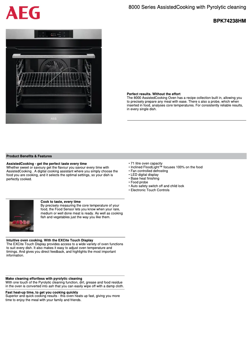 Imagen de la primera página del manual del dispositivo BPK74238HM