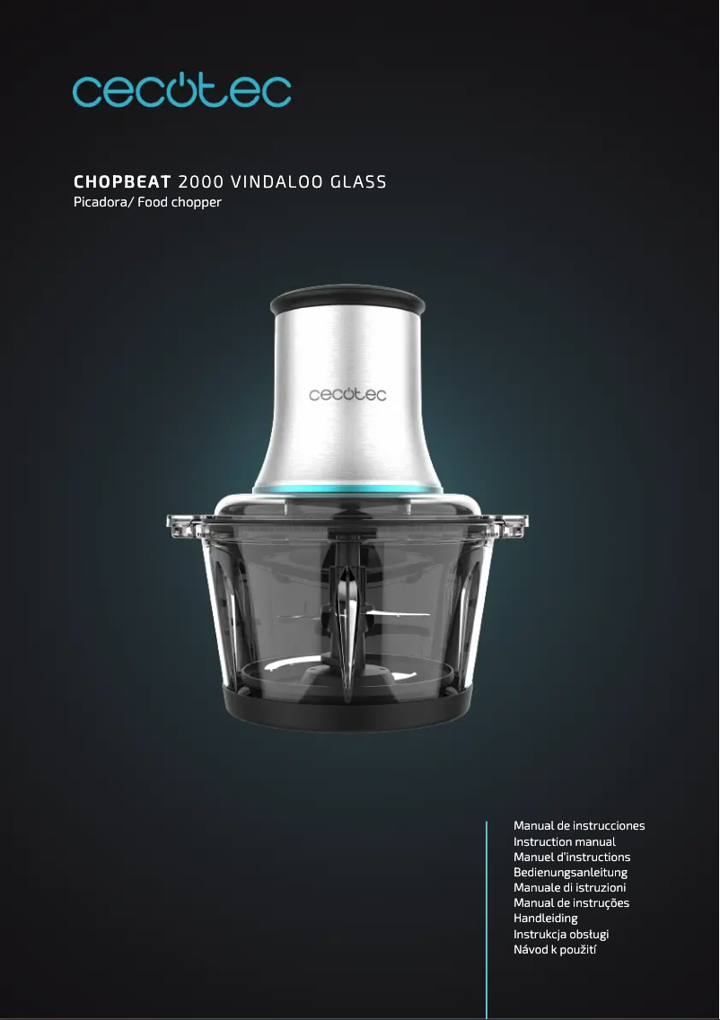 Página 1 del manual Manual de usuario Cecotec ChopBeat 2000 Vindaloo Glass