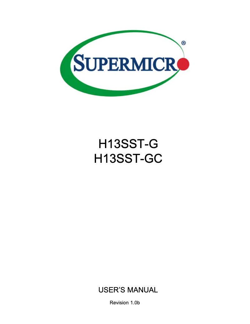 Página 1 del manual Manual de usuario Supermicro H13SST