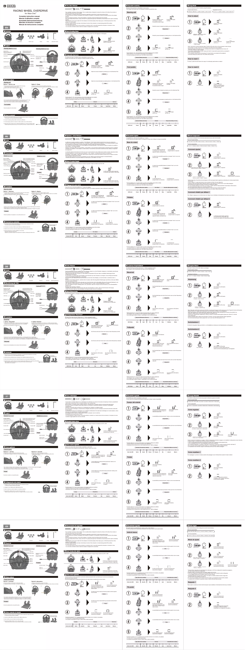 Página 1 del manual Manual de usuario Hori Racing Wheel Overdrive