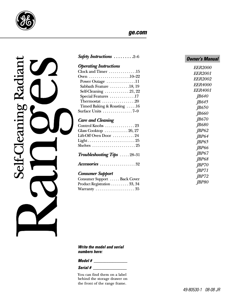 Imagen de la primera página del manual del dispositivo EER2002MBS