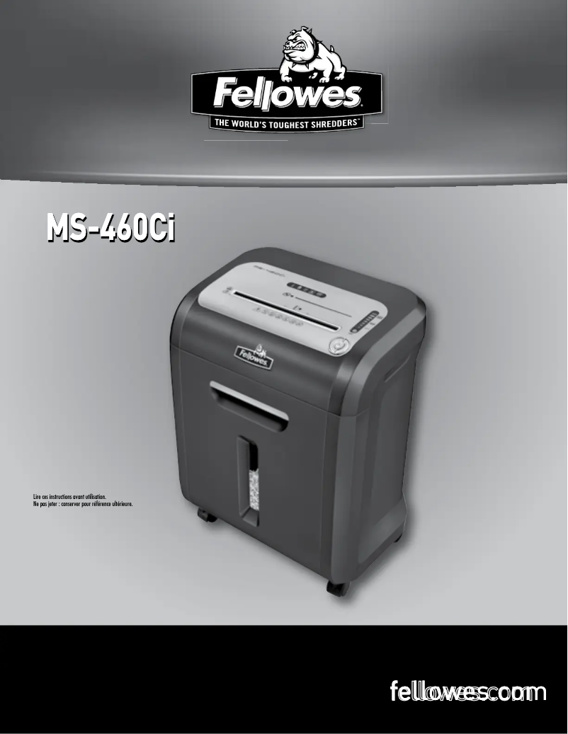 Imagen de la primera página del manual del dispositivo Microshred MS-460Ci